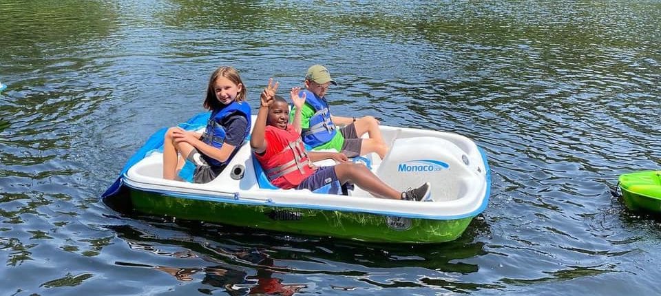 Paddle boating at Westport Weston Family YMCA