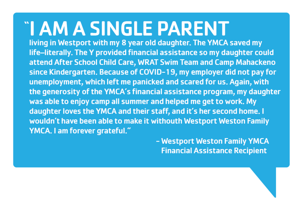 Westport Weston YMCA Single Parent tells how financial assistance has helped her