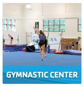 Westport Weston YMCA gymnasts tumbling and practicing in our Gymnastics Center
