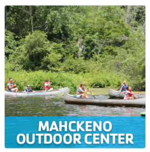 Westport Weston YMCA Mahackeno Outdoor center waterfront campers in canoes